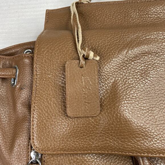 Clarks Pebbled Leather Backpack Brown Multiple In/Out Pockets Handbag School Bag main image 9